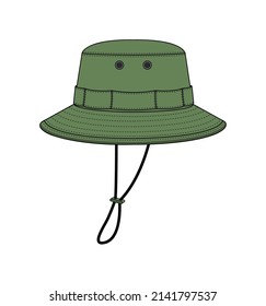 Boonie Hat ( Adventure Hat ) Template Vector Illustration 