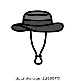 boonie hat cap color icon vector. boonie hat cap sign. isolated symbol illustration