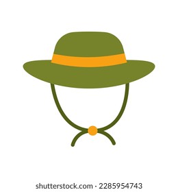 Icono de la gorra de sombrero Boonie. Sombrero de aventura. Sombrero de boonie militar. Ilustración vectorial aislada en el fondo.