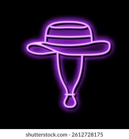 boonie hat cap neon light sign vector. boonie hat cap illustration