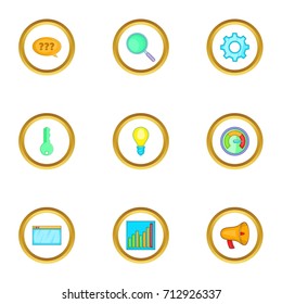 Boost app icons set. Cartoon set of 9 boost app vector icons for web isolated on white background