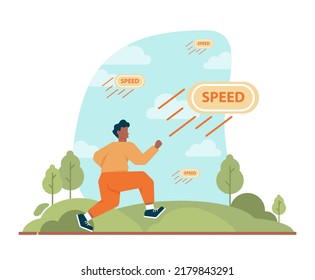 Boost up concept. Mental growth and improvement or career promote to higher position. Motivational power, efficiency and capability. Positive individual growth. Flat vector illustration