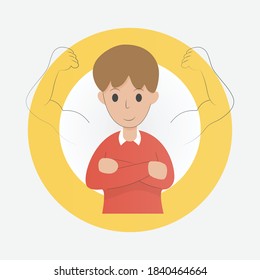 boost confidence and self esteem in kids,Pride and assertiveness,Vector illustration.