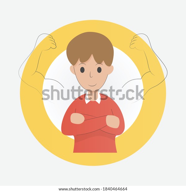 boost confidence and self esteem in\
kids,Pride and assertiveness,Vector\
illustration.