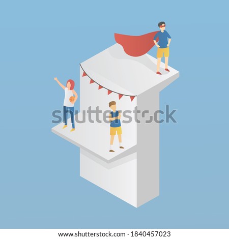 boost confidence and self esteem in teen,Pride and assertiveness,Vector illustration.