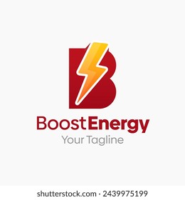 Boost Energy Logo Design Template: Merging Letter B with flash Symbol. This modern alphabet-inspired logotype is perfect for Technology, Business, Organizations, Personal Branding, and more.