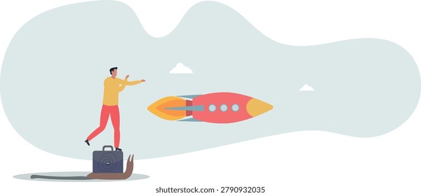 Boost fast speed to win business competition, high performance employee, competitive advantage winner, innovation or skill to success concept.life situation and activities.