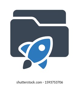 boost folder vector glyph color icon 