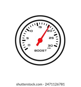 Boost gauge line icon. Clipart image isolated on white background