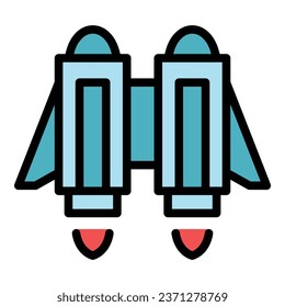 Boost jetpack icon outline vector. Speed rocket. Future success color flat