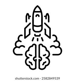 Boost knowledge icon in linear style 