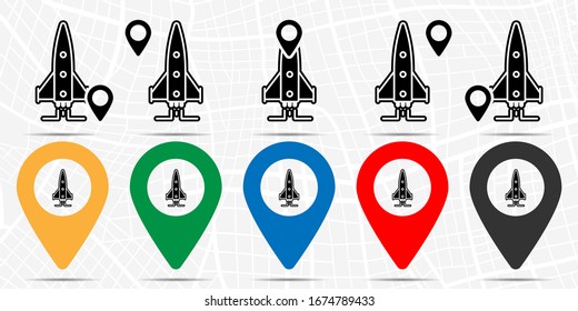 Boost, launching icon in location set. Simple glyph, flat illustration element of web design development theme icons