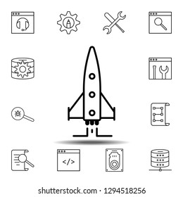 boost, launching icon. Simple thin line, outline vector element of Web Design Development icons set for UI and UX, website or mobile application