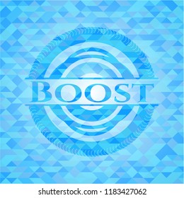 Boost light blue mosaic emblem