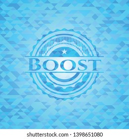 Boost light blue mosaic emblem