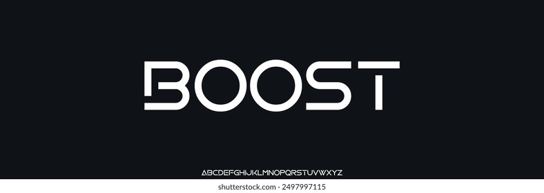 Boost Modern Bold Font Sport Alphabet. Typography urban style fonts for technology, digital, movie logo design. vector illustration