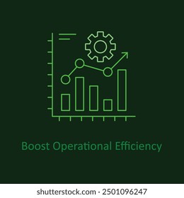 Boost Operational Efficiency icon with Editable Stroke.