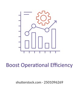 Boost Operational Efficiency icon with Editable Stroke.
