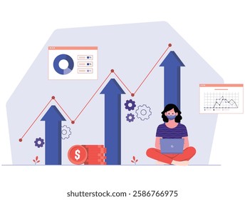 Boost Productivity and Achieve Better Results Illustration | Performance Improvement Vector Graphic | SEO Friendly Design for Business Growth and Success | High-Qual