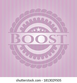 Boost realistic pink emblem. Concept design. 