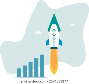 Boost rocket to business growing fast, investment growth, start or launch new business, innovation to boost success,about a man and his life.