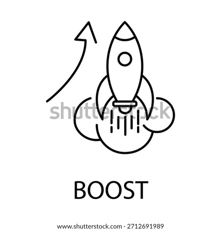 Boost Rocket Launch Startup Growth Speed Line Icon