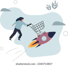 Boost sales and increase profit, achieve sales target or develop business growth, inflation and price concept.flat vector illustration.