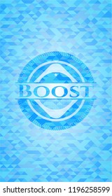Boost sky blue mosaic emblem