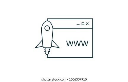 Boost traffic icon. SEO and digital marketing usage. Vector illustration