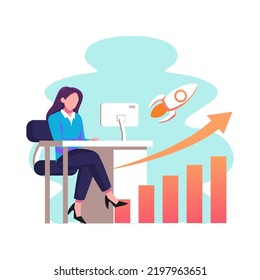 Boost in trafficflat style illustration design