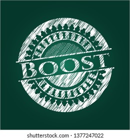 Boost written with chalkboard texture