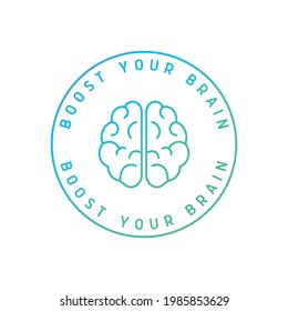 Boost your brain logo. Brain-boosting icon