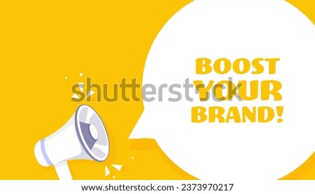 Boost your brand bubble. Pop art style. Speech bubble. Boost your brand sign. Icon for Business and Advertising. Vector icon