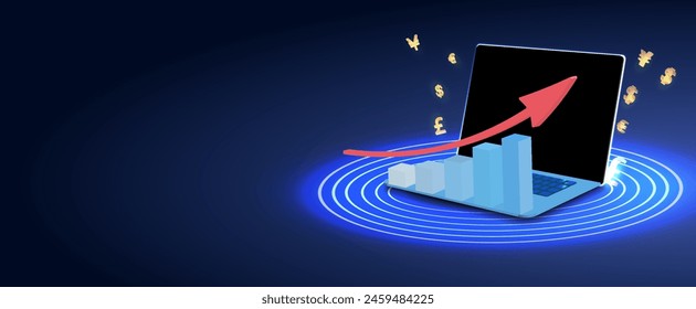 Boost Your Business with Data: A Vibrant Image Illustrating Growth Analytics and Performance Metrics on a Laptop Screen