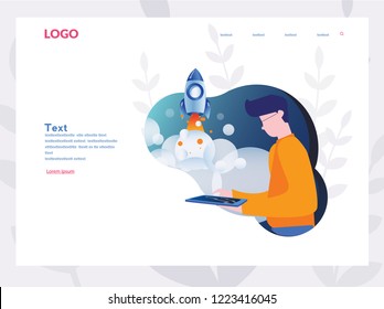 Boost your business, Startup your project for website and mobile website, Vector illustration, Stages of launching a startup From idea to finished product, Mobile app design, Develop, web development.