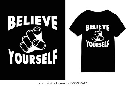 Boost your confidence with this 'Believe in Yourself' T-shirt. Perfect for inspiring positivity and self-empowerment every day.