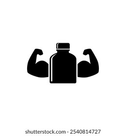 Boost your fitness with this strong supplement bottle icon, perfect for gym enthusiasts and bodybuilders.