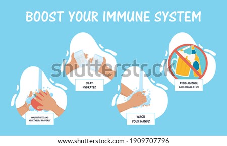 boost your immune system lettering with recommendations vector illustration design