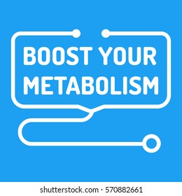 Boost your metabolism. Badge with stethoscope icon. Flat vector illustration on blue background.