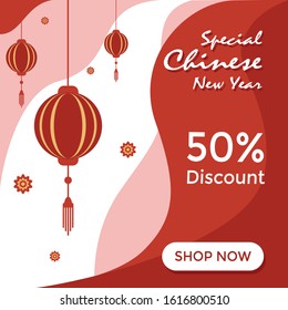 boost your sales with corner chinese new year sale special discount template. chinese new year. special discount 