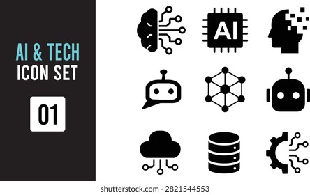 Boost your technology and digital design projects with this premium AI Tech Icon Set 01. This modern vector collection features high-quality artificial intelligence, robotics, chatbot, neural network, AI processor, cloud computing, database, automation, and technology icons. Designed for websites, mobile apps, dashboards, presentations, UI-UX interfaces, software products, startup branding, infographics, and digital marketing materials. Fully editable and scalable vector graphics ensure crisp quality for both print and screen, making this icon pack ideal for professional designers, developers, and creative agencies.

#AI #ArtificialIntelligence #TechIcons #VectorIcons #IconSet #MachineLearning #Robotics #Chatbot #CloudComputing #Database #NeuralNetwork #Automation #UIUX #GraphicDesign #WebDesign #SoftwareDevelopment #Technology #DigitalDesign #Startup #Illustration