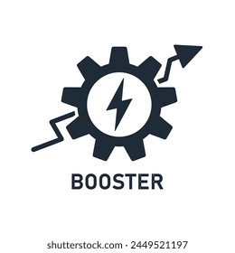 Booster. Enhance.Possibilities, abilities up.Vector linear icon isolated on white background.