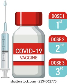 Booster shorts covid 19 vaccine logo illustration