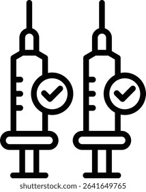booster shot icon illustration design with outline, this is not made from any AI generation
