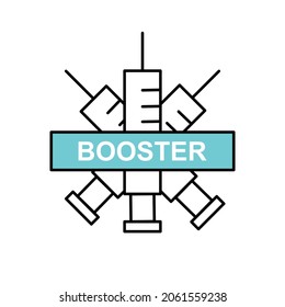 Booster shots or three shots COVID-19 vaccine concept