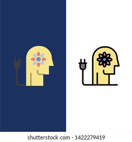 Boosting, Ability, Boosting, Knowledge, Mind  Icons. Flat and Line Filled Icon Set Vector Blue Background