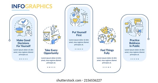 Boosting Mental Health And Wellbeing Rectangle Infographic Template. Data Visualization With 5 Steps. Process Timeline Info Chart. Workflow Layout With Line Icons. Lato-Bold, Regular Fonts Used