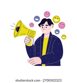 Boosting posts and increasing brand reach online Illustration
