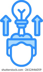 Boosting Potential Icon Blue Color Vector Illustration