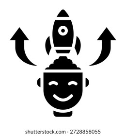 Potenciar la Ilustración vectorial de estilo de glifo de icono potencial